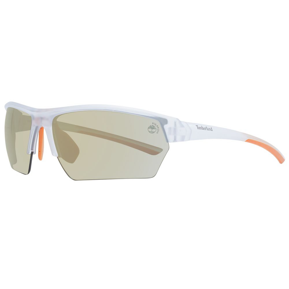 Timberland White Men’s Fashion Sunglasses – Polarized Green Lenses, 72mm