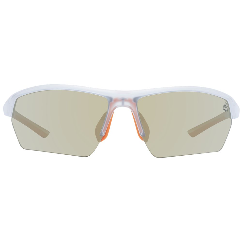 Timberland White Men’s Fashion Sunglasses – Polarized Green Lenses, 72mm