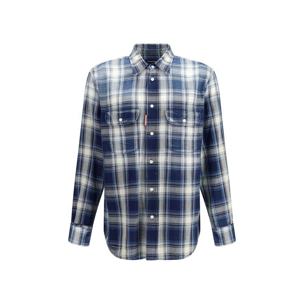 Dsquared² Blue & White Canadian Check Shirt for Men