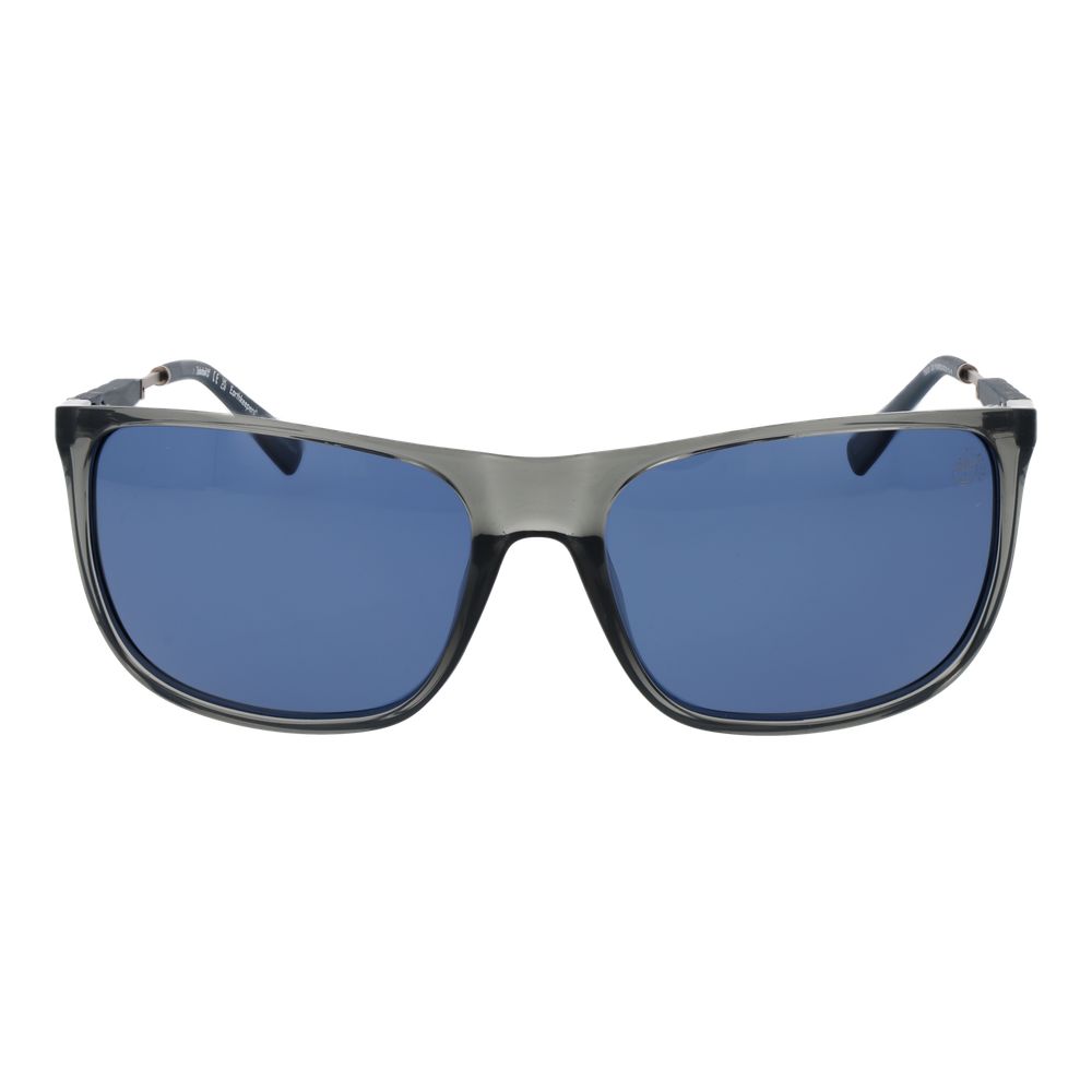 Timberland Men’s Sunglasses – Gray Full-Rim Frame, Blue Lenses