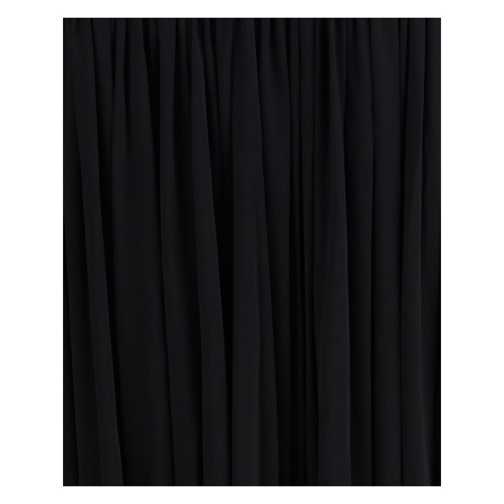 Magda Butrym Black Maxi Turtleneck Draped Skirt Dress
