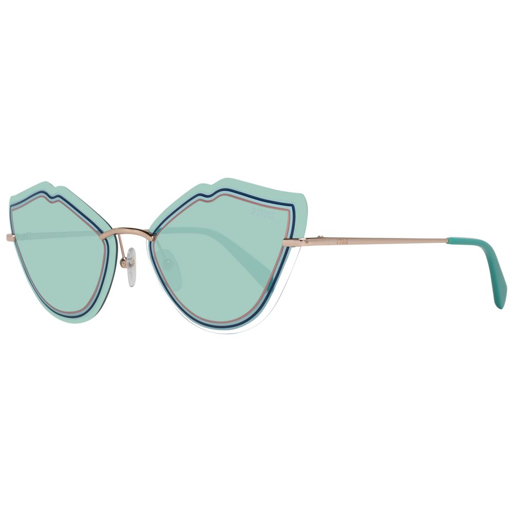 Emilio Pucci Women’s Sunglasses – Rose Gold Cat Eye Frame, Turquoise Lenses