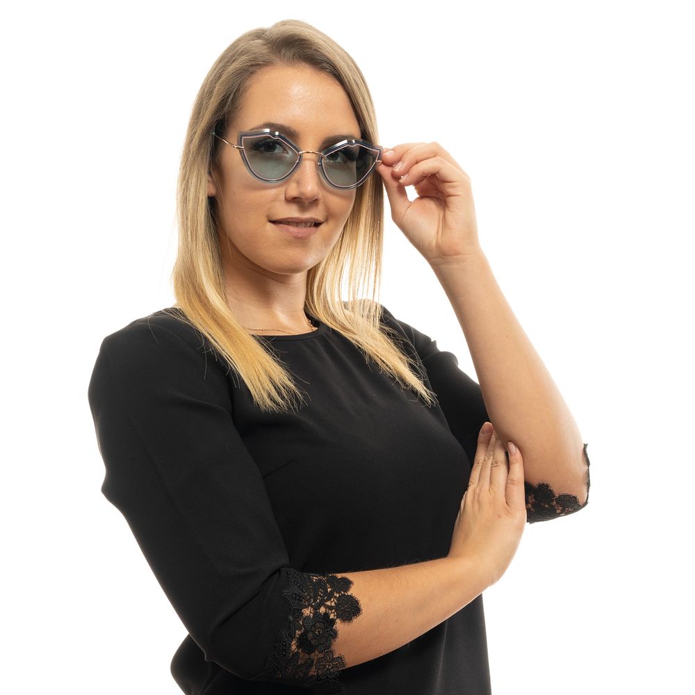 Emilio Pucci Women’s Sunglasses – Rose Gold Cat Eye Frame, Turquoise Lenses