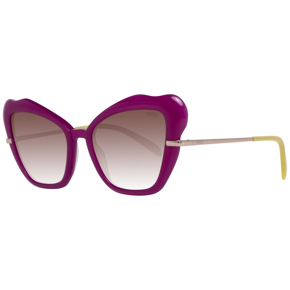 Emilio Pucci Women’s Sunglasses – Purple Butterfly Frame, Brown Gradient Lenses