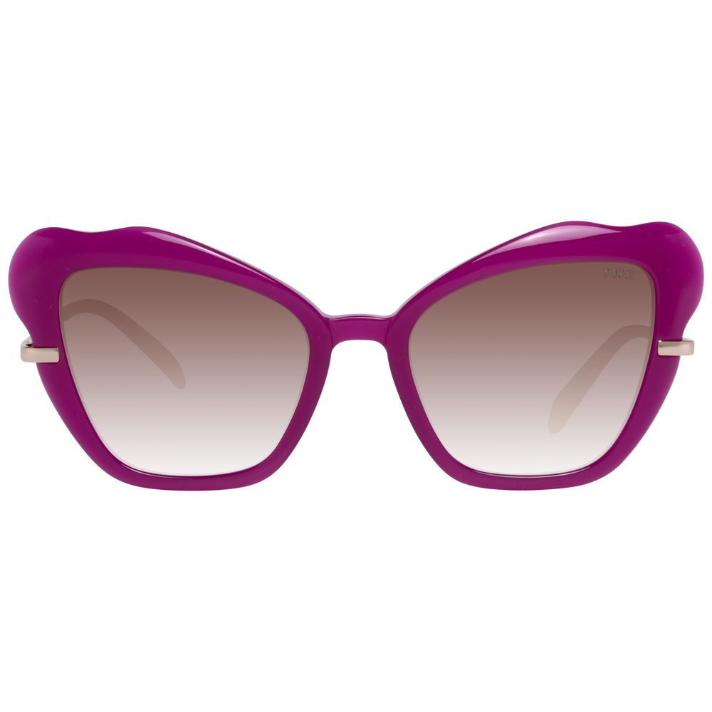 Emilio Pucci Women’s Sunglasses – Purple Butterfly Frame, Brown Gradient Lenses