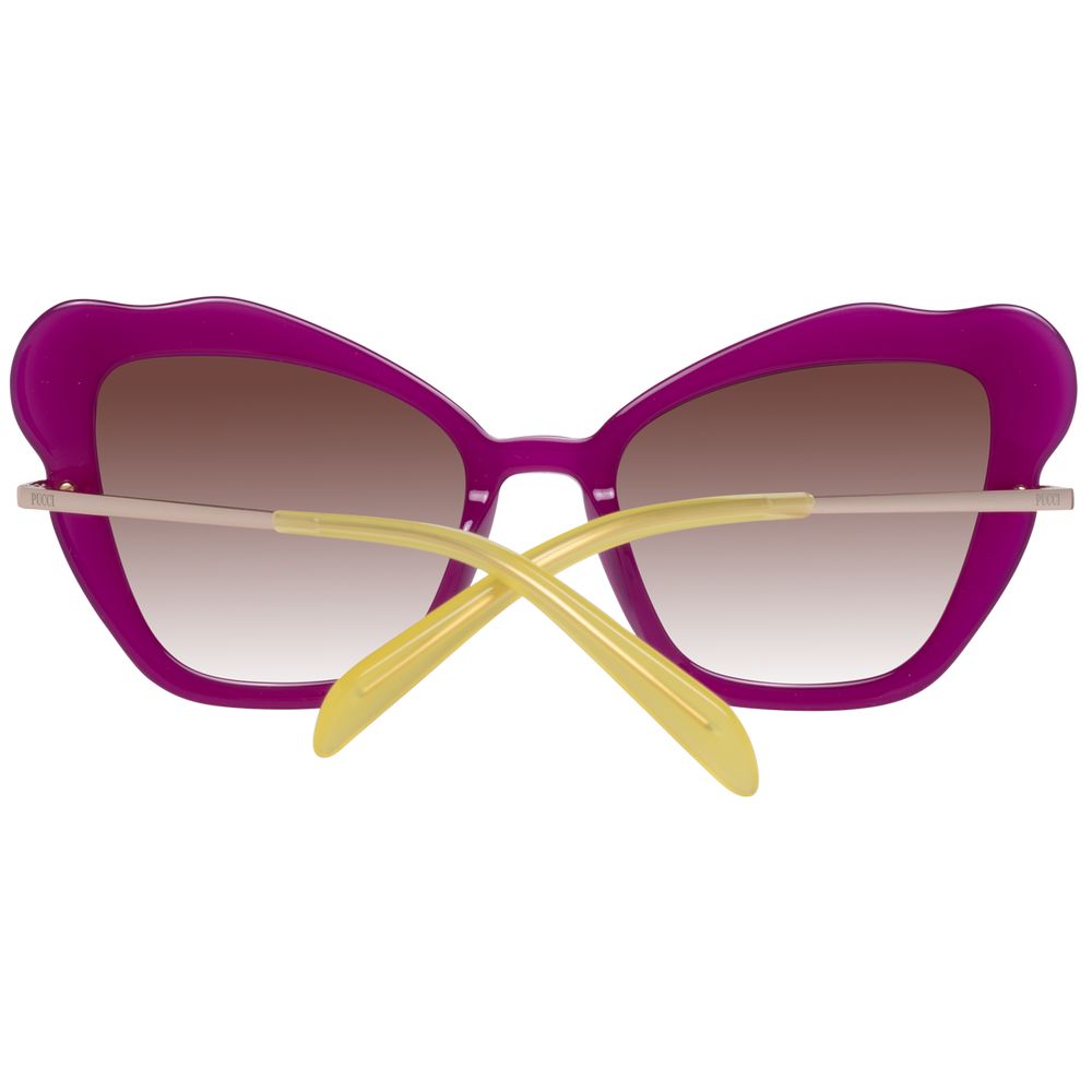 Emilio Pucci Women’s Sunglasses – Purple Butterfly Frame, Brown Gradient Lenses
