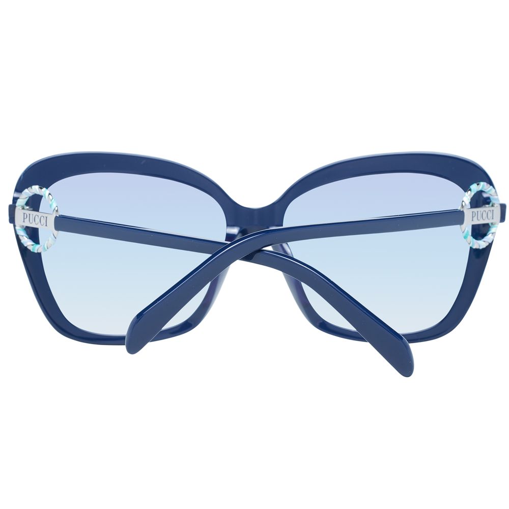 Emilio Pucci Women’s Sunglasses – Blue Butterfly Frame, Gradient Lenses