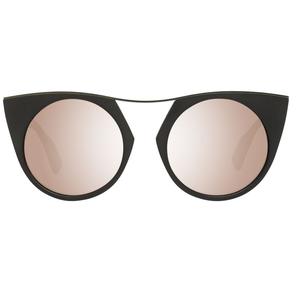 Yohji Yamamoto Women’s Sunglasses – Brown Round Frame, Gold Mirrored Lenses