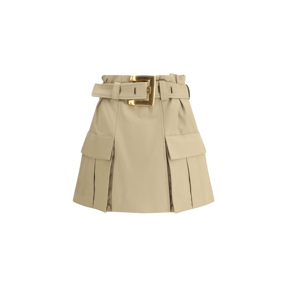 Balmain Cargo Miniskirt with Statement Hardware