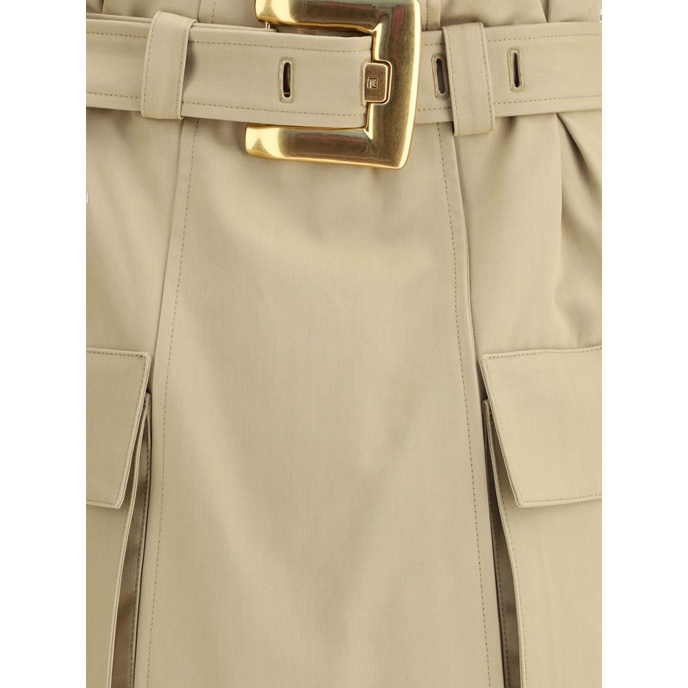 Balmain Cargo Miniskirt with Statement Hardware