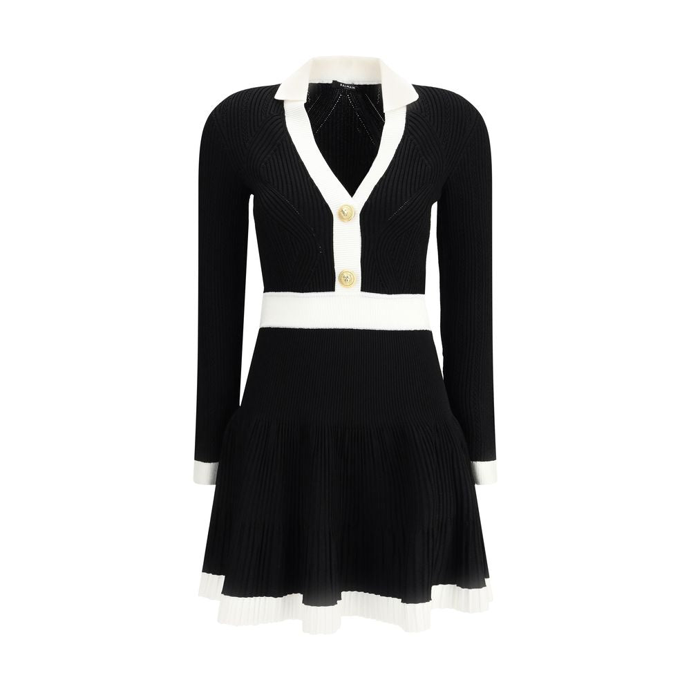Balmain Knit Short Dress - Structured Elegance & Comfort