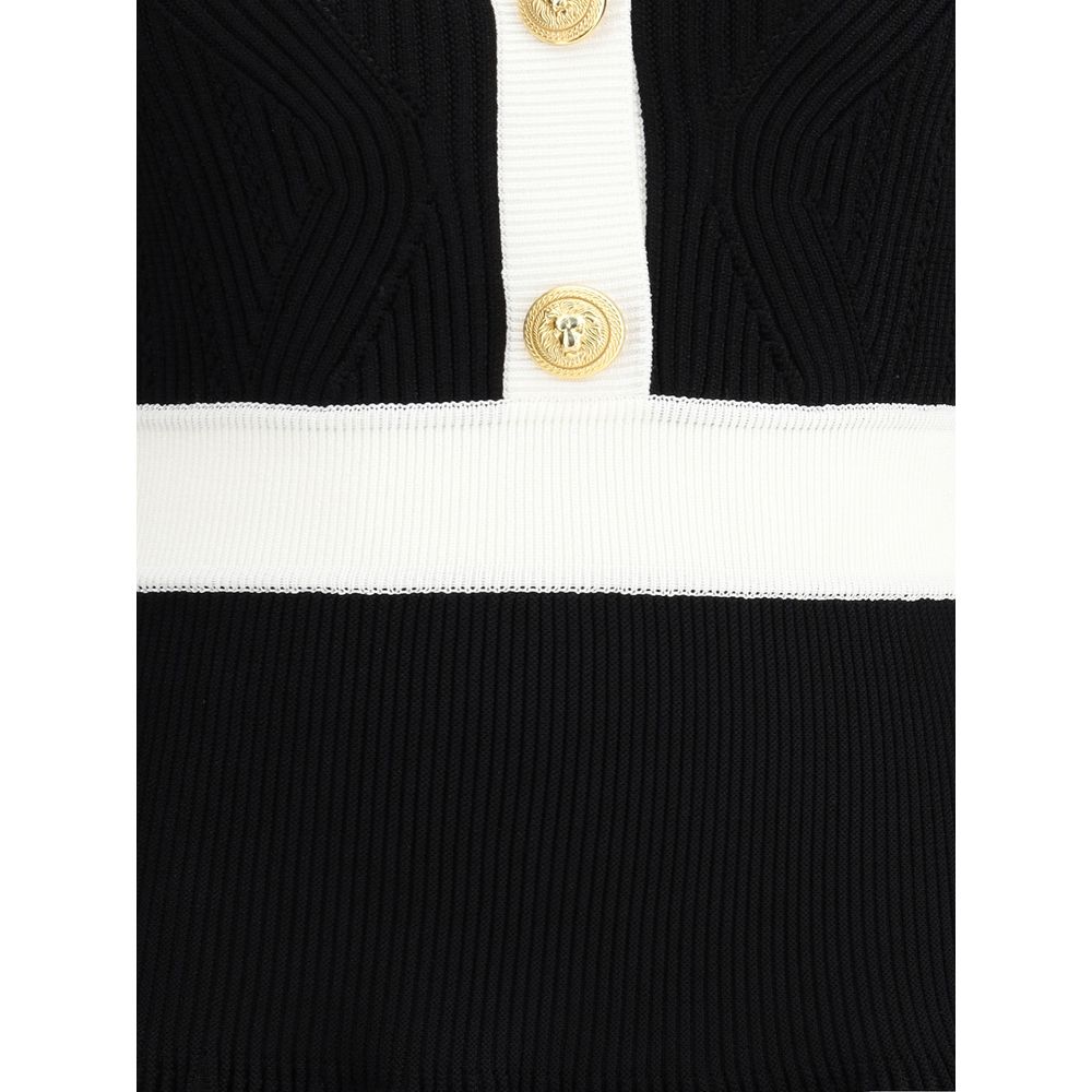 Balmain Knit Short Dress - Structured Elegance & Comfort