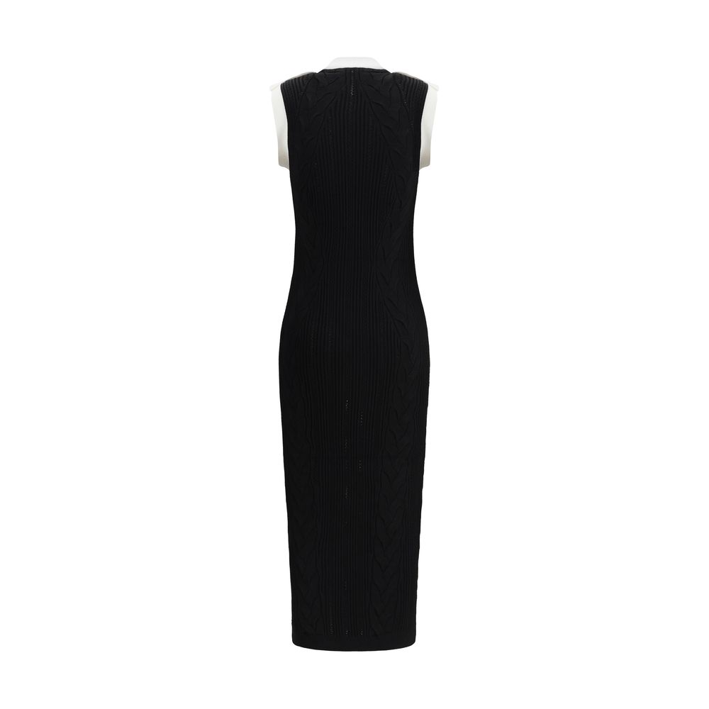 Balmain Sleeveless Torsade Knit Long Dress