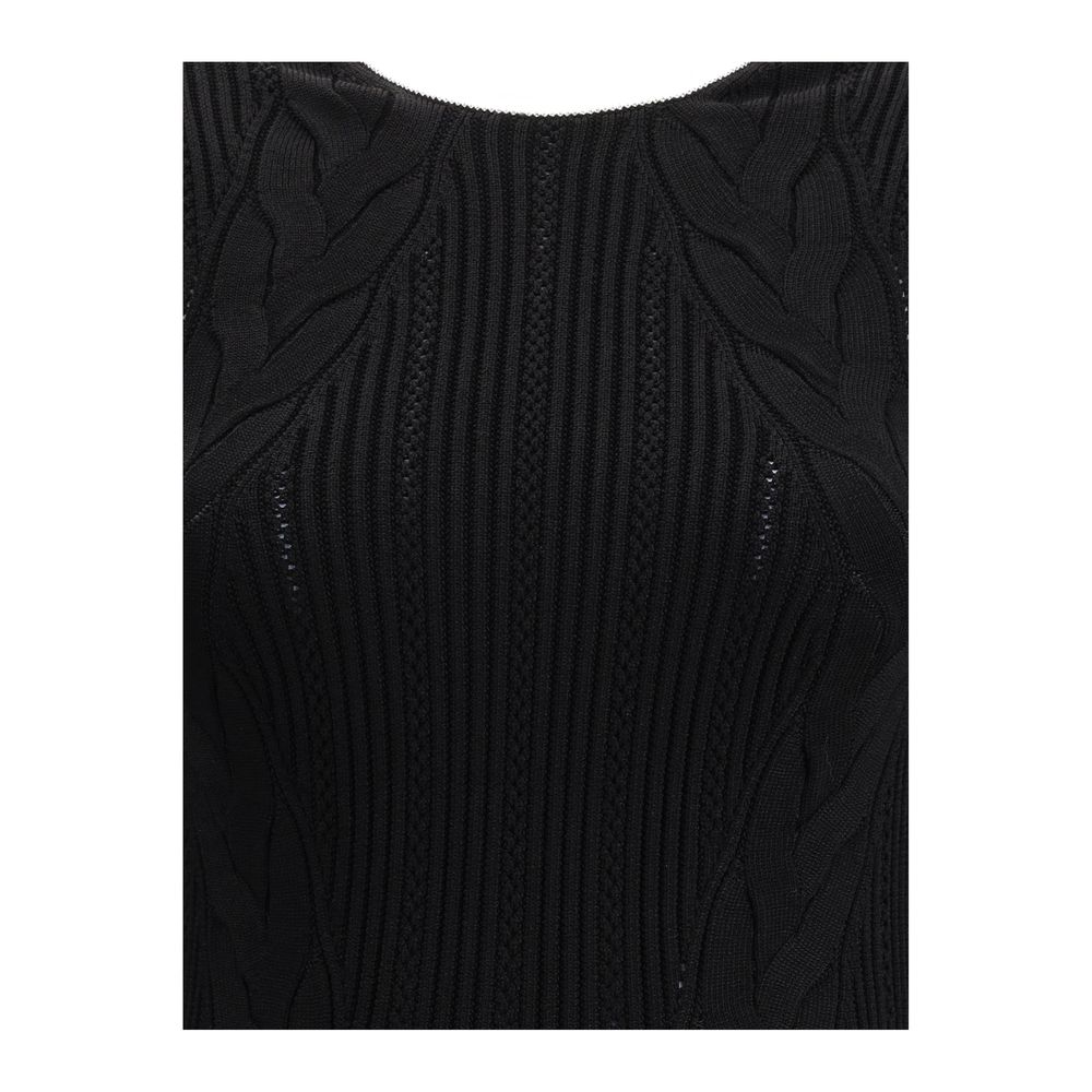 Balmain Sleeveless Torsade Knit Long Dress