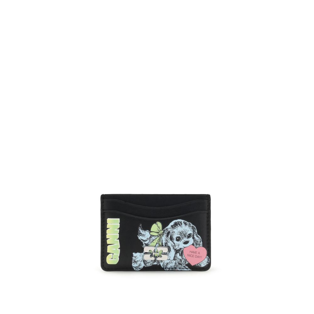 Ganni Card Holder Blue Dog