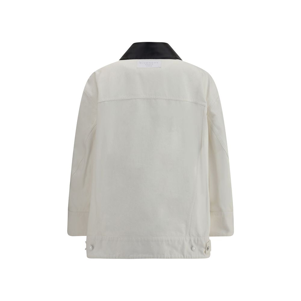 Givenchy Denim Parka with Leather Collar