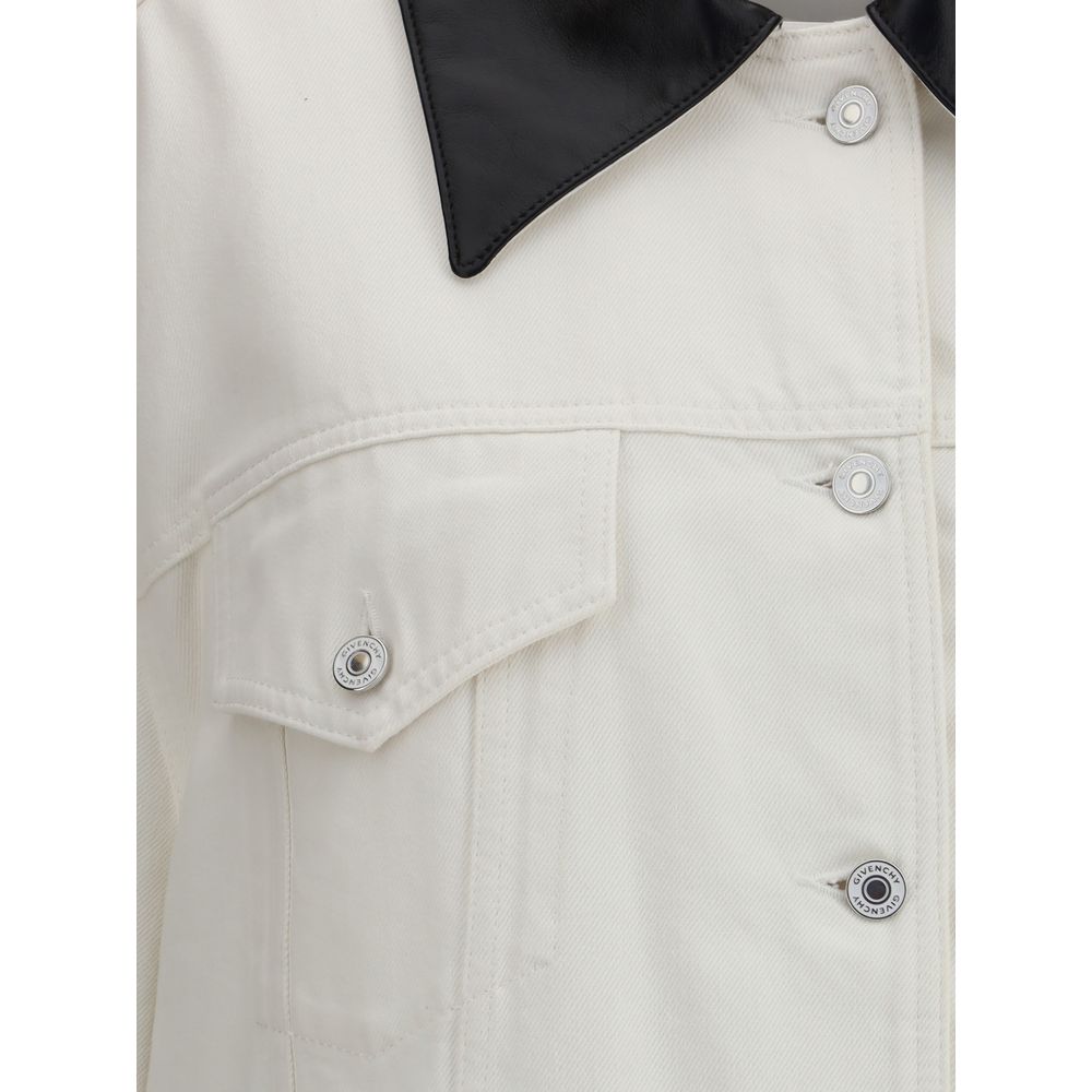 Givenchy Denim Parka with Leather Collar