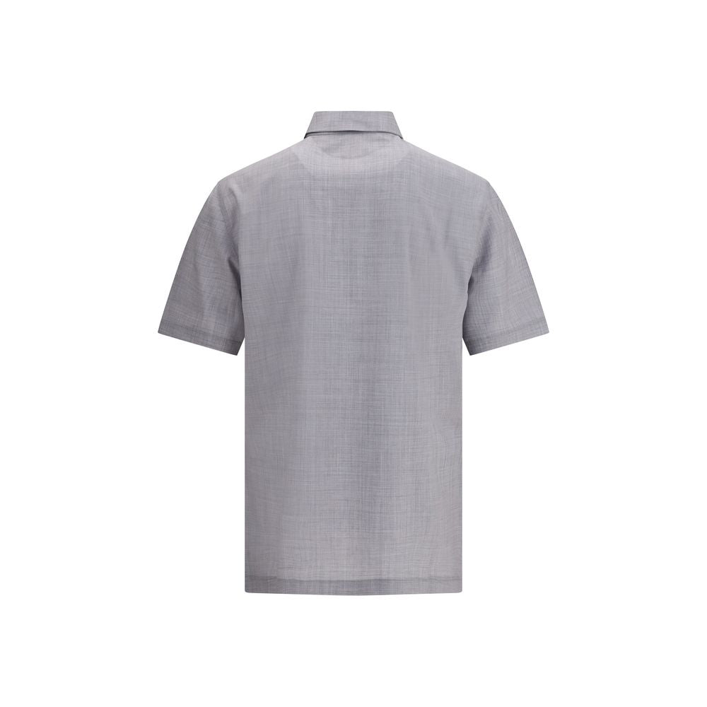 Brunello Cucinelli Virgin Wool Poplin Polo Shirt