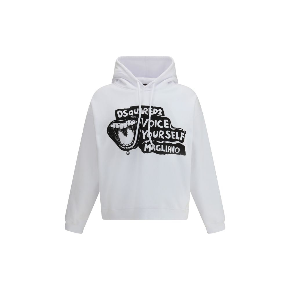 Dsquared2 x Magliano White "Voice Yourself" Logo Hoodie for Men