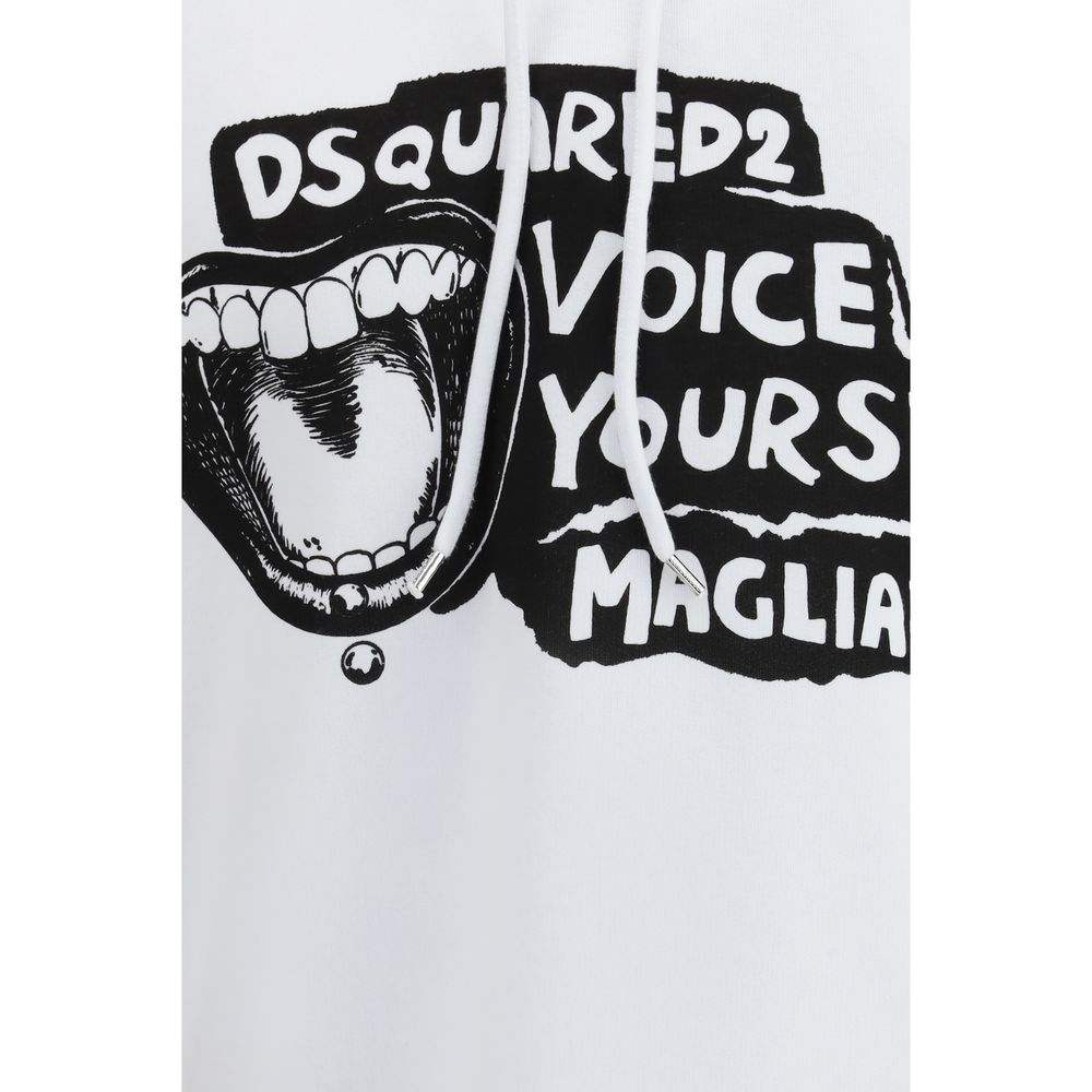 Dsquared2 x Magliano White "Voice Yourself" Logo Hoodie for Men