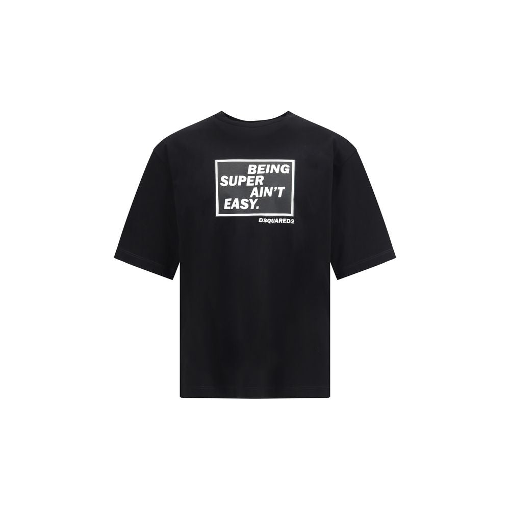 Dsquared² Black "Being Super Ain't Easy" Print T-Shirt for Men
