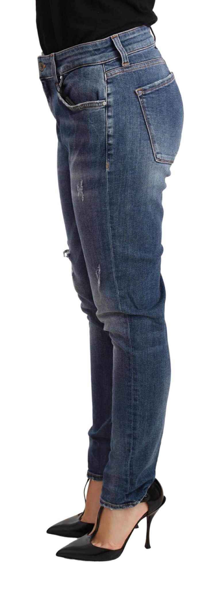 Dolce & Gabbana Blue Distressed Slim Fit Denim Jeans