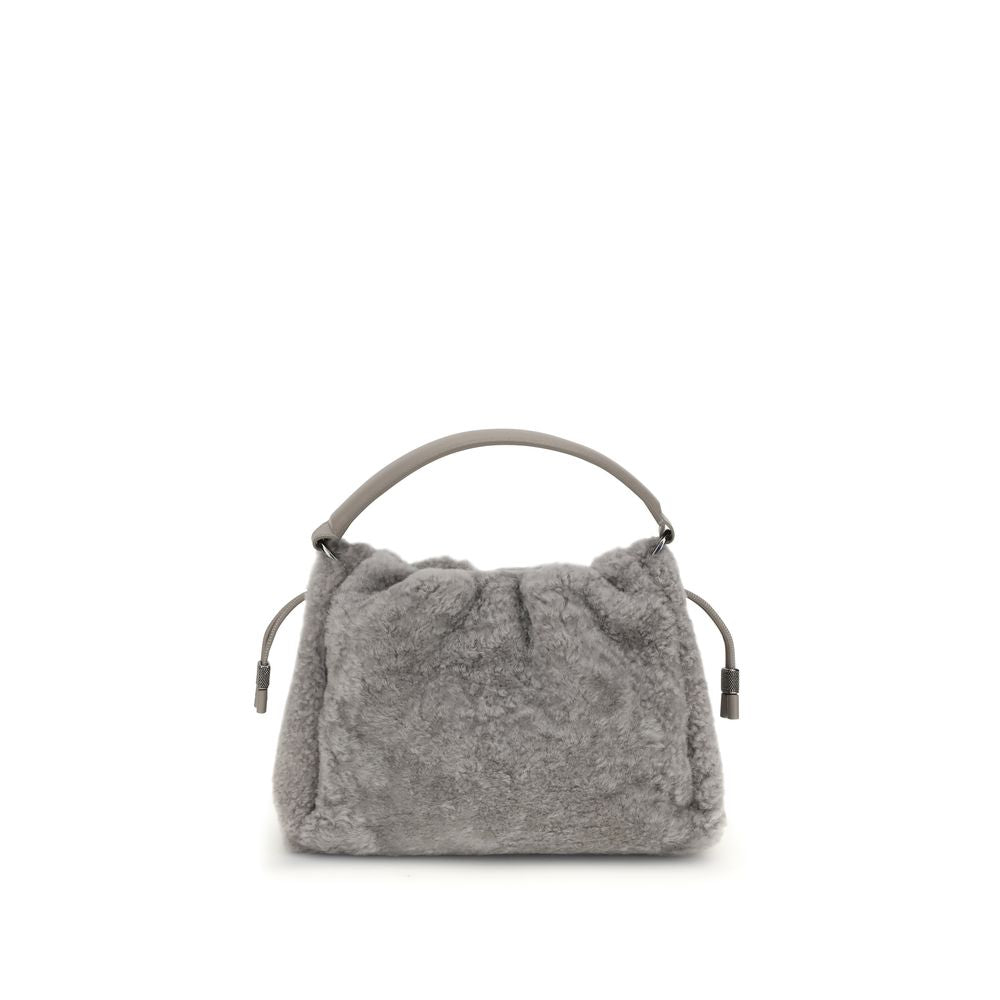 Brunello Cucinelli Small Shearling Mellow Shoulder Bag