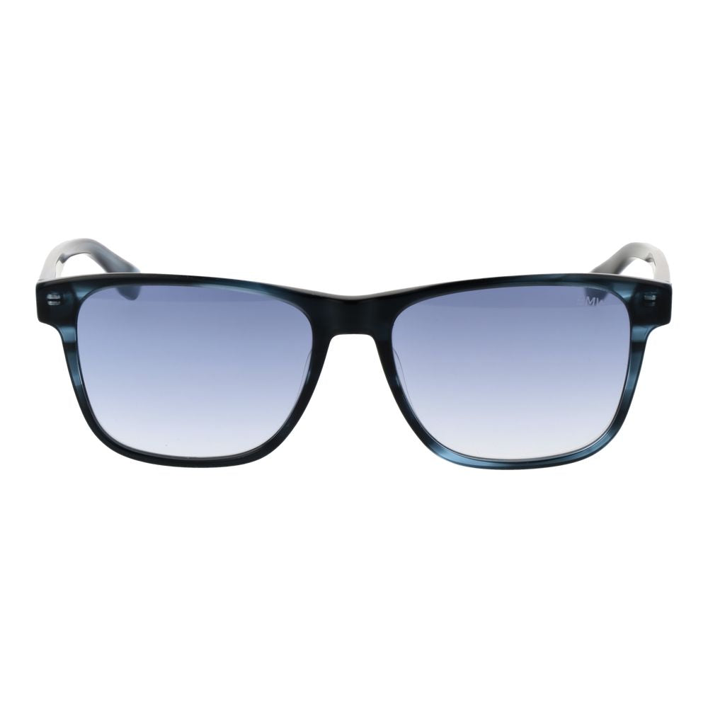 BMW Men’s Sunglasses – Blue Rectangle Frame, Gradient Lenses