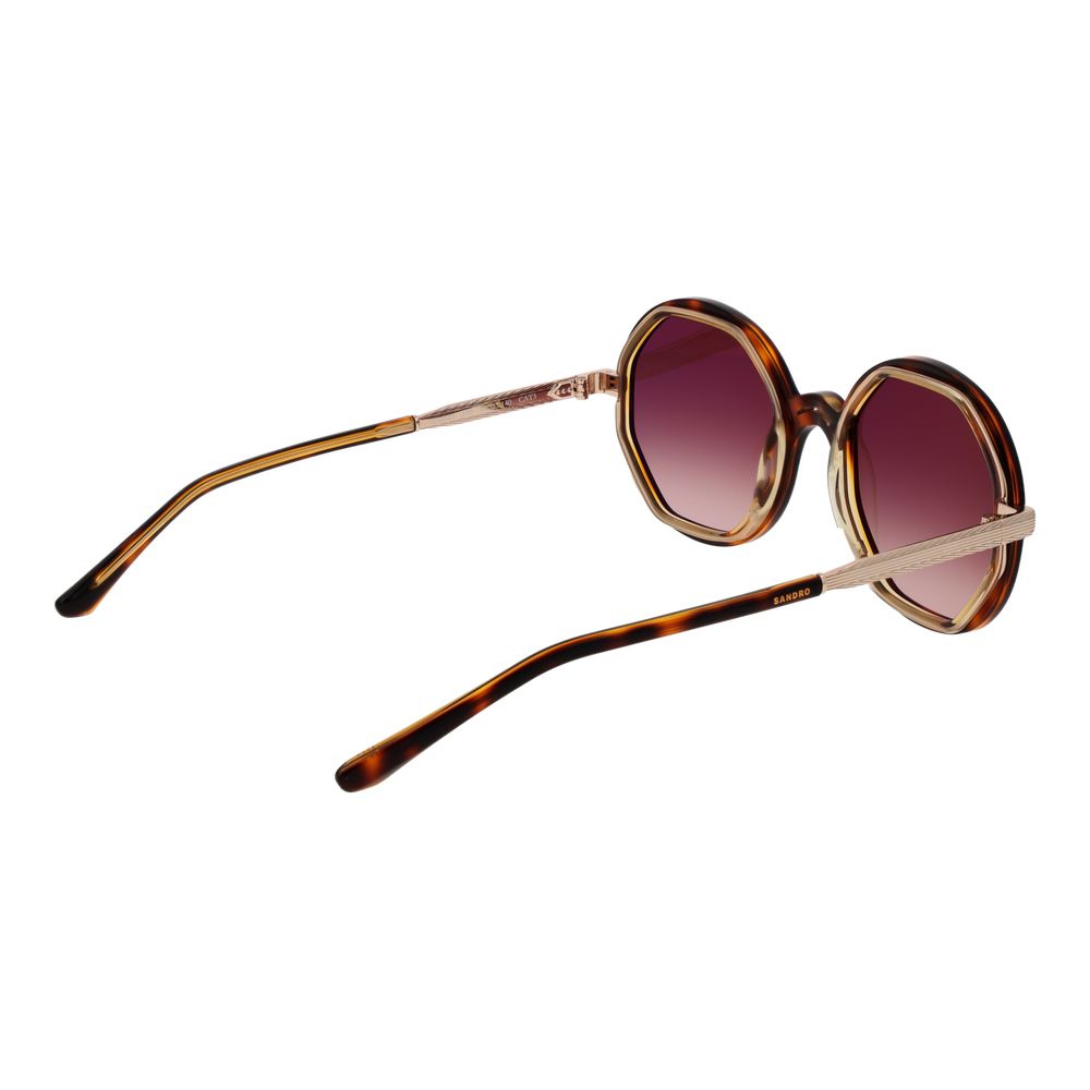 Sandro Brown Acetate Sunglasses – Women's Square Frame, Gradient Lenses