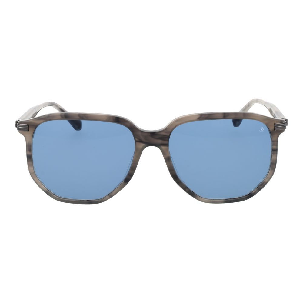 Scotch & Soda Men’s Sunglasses – Grey Square Frame, Blue Lenses