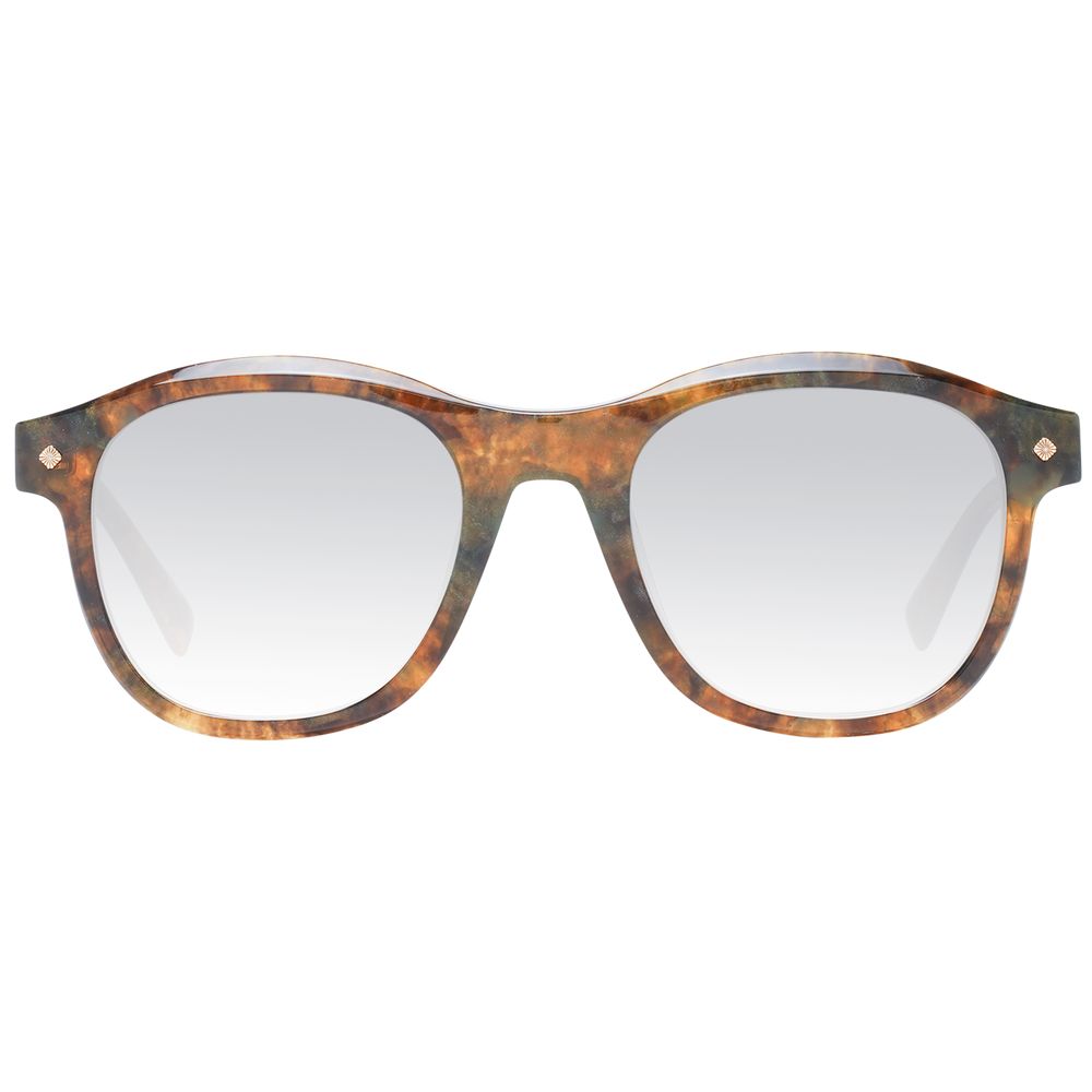 Scotch & Soda Men’s Sunglasses – Brown Square Frame, Green Gradient Lenses