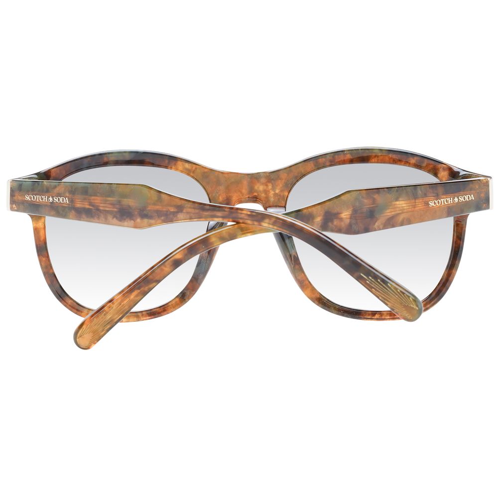 Scotch & Soda Men’s Sunglasses – Brown Square Frame, Green Gradient Lenses
