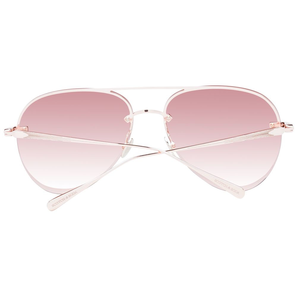 Scotch & Soda Women’s Sunglasses – Rose Gold Aviator Frame, Gradient Lenses