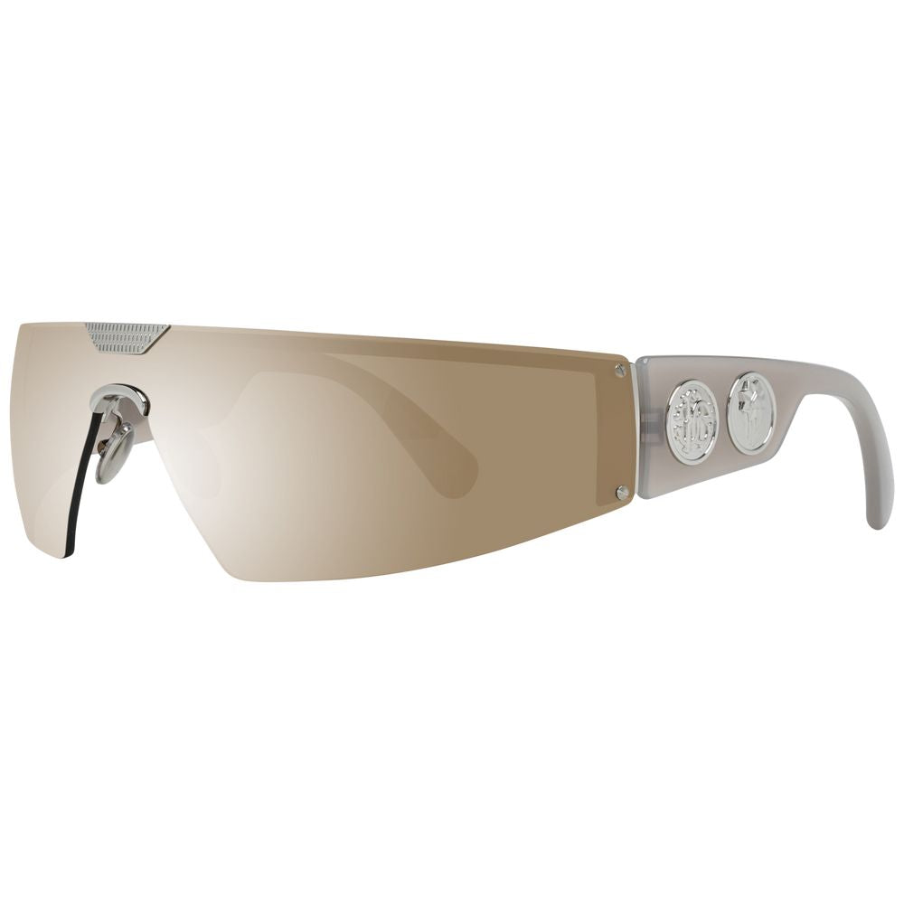 Roberto Cavalli Men’s Sunglasses – Brown Metal & Plastic Frame, Mirrored Lenses