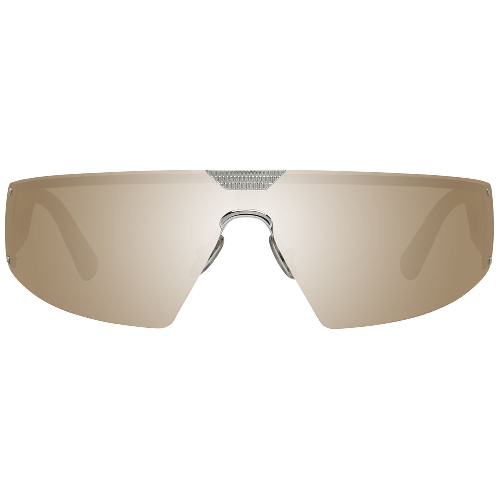 Roberto Cavalli Men’s Sunglasses – Brown Metal & Plastic Frame, Mirrored Lenses