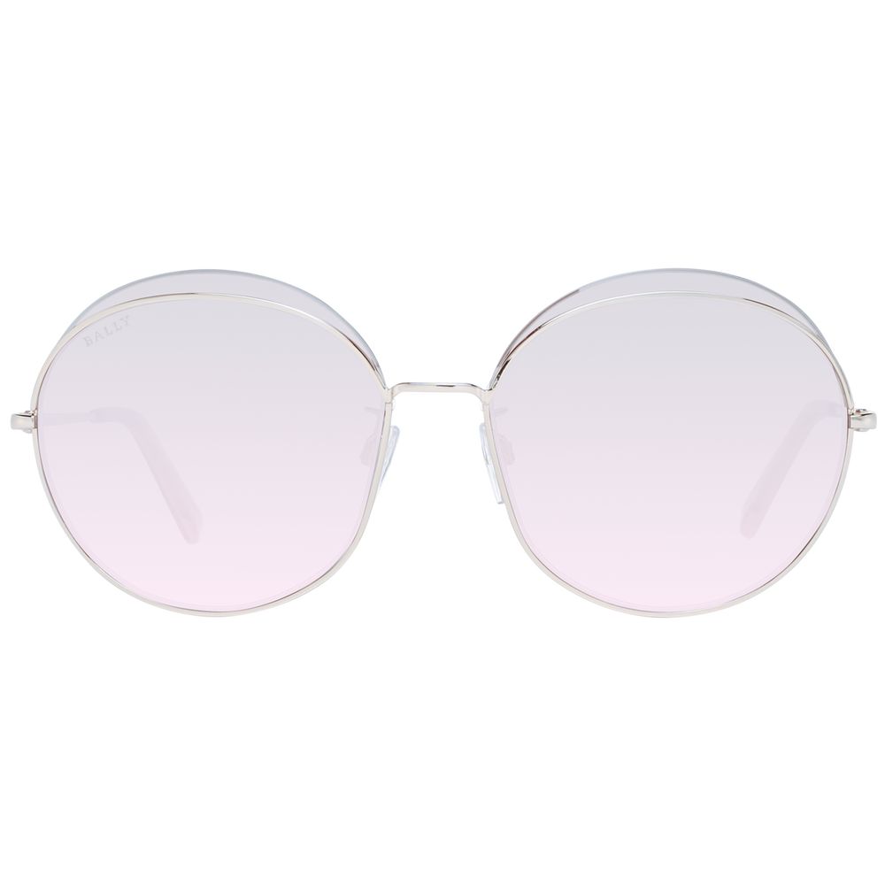 Bally Women's Sunglasses – Rose Gold Round Frame, Brown Mirrored Lenses