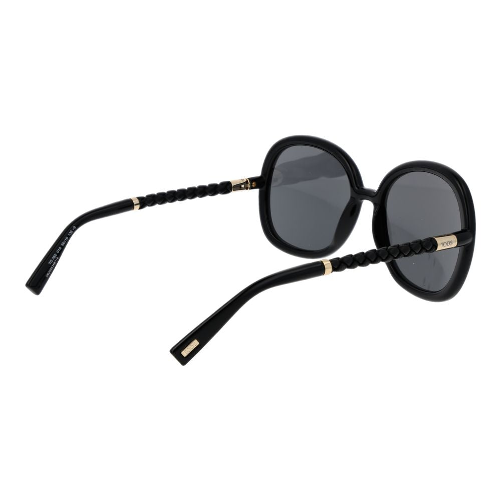 Tod's Women's Sunglasses – Black Round Frame, Grey Lenses