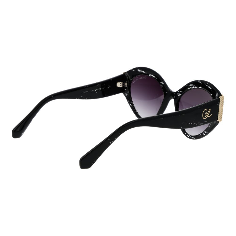 Christian Lacroix Women's Sunglasses – Black Cat Eye Frame with Purple Gradient Lenses