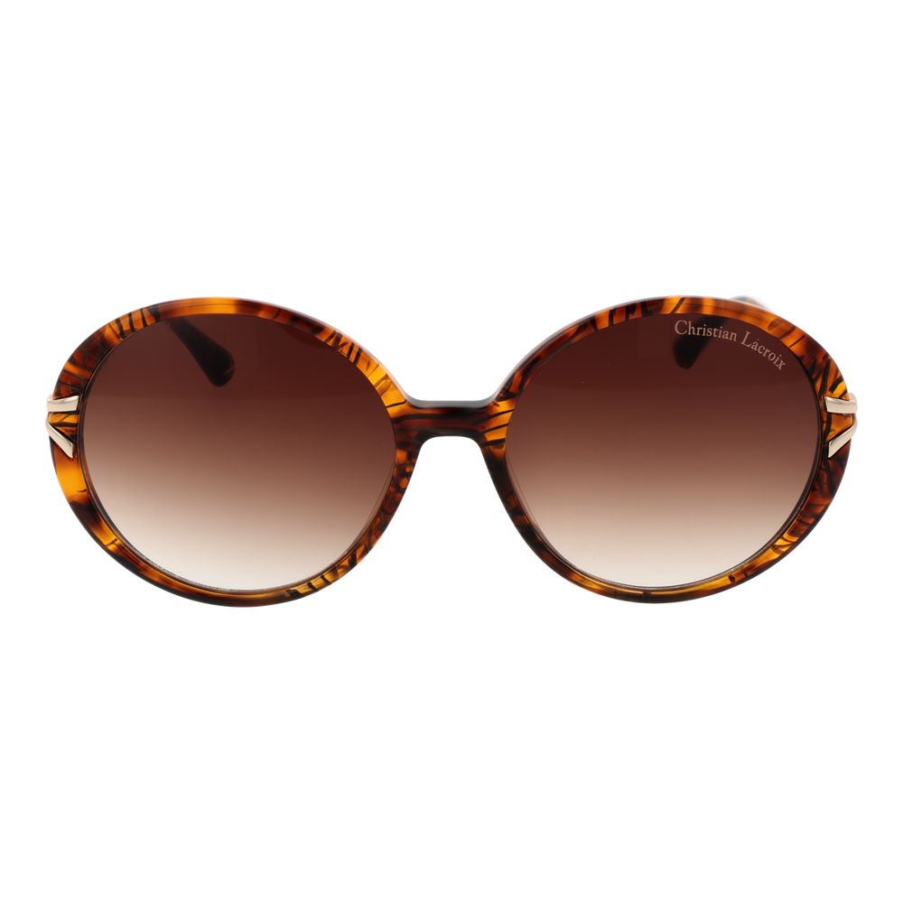 Christian Lacroix Women’s Sunglasses – Brown Round Frame, Gradient Lenses
