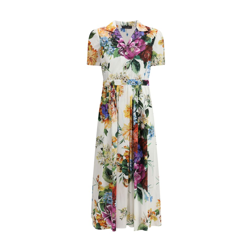 Dolce & Gabbana Flower Bouquet Print Chemisier Dress