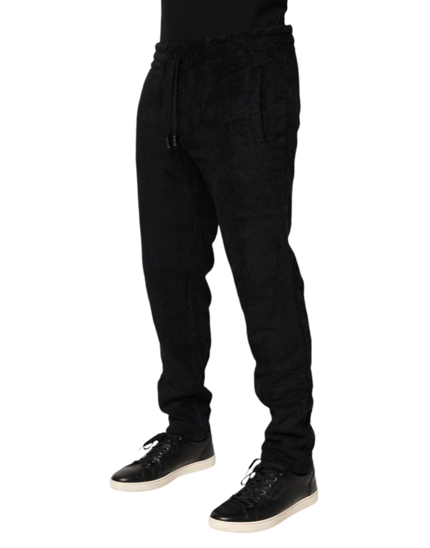 Dolce & Gabbana Black Cotton Logo Men Jogger Sweatpants