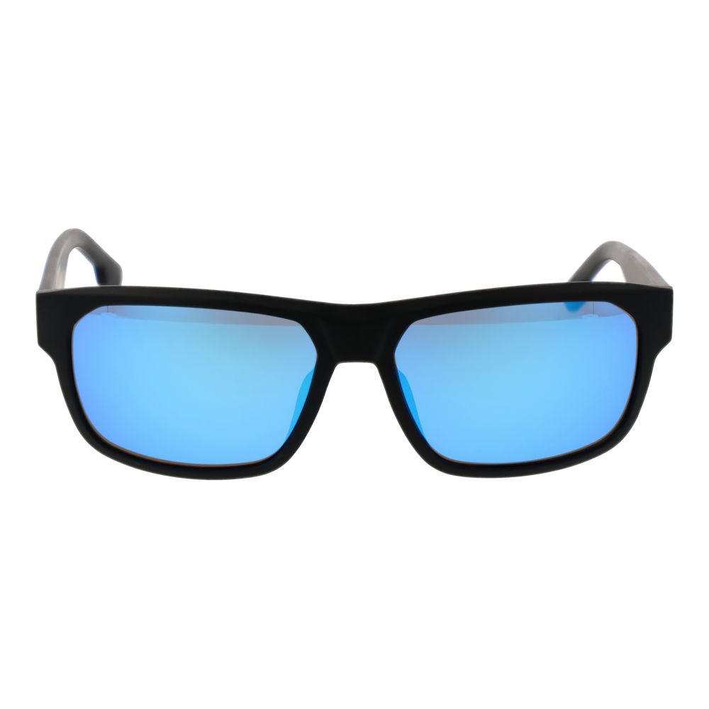 BMW Motorsport Men's Sunglasses – Black Rectangle Frame, Blue Mirrored Lenses