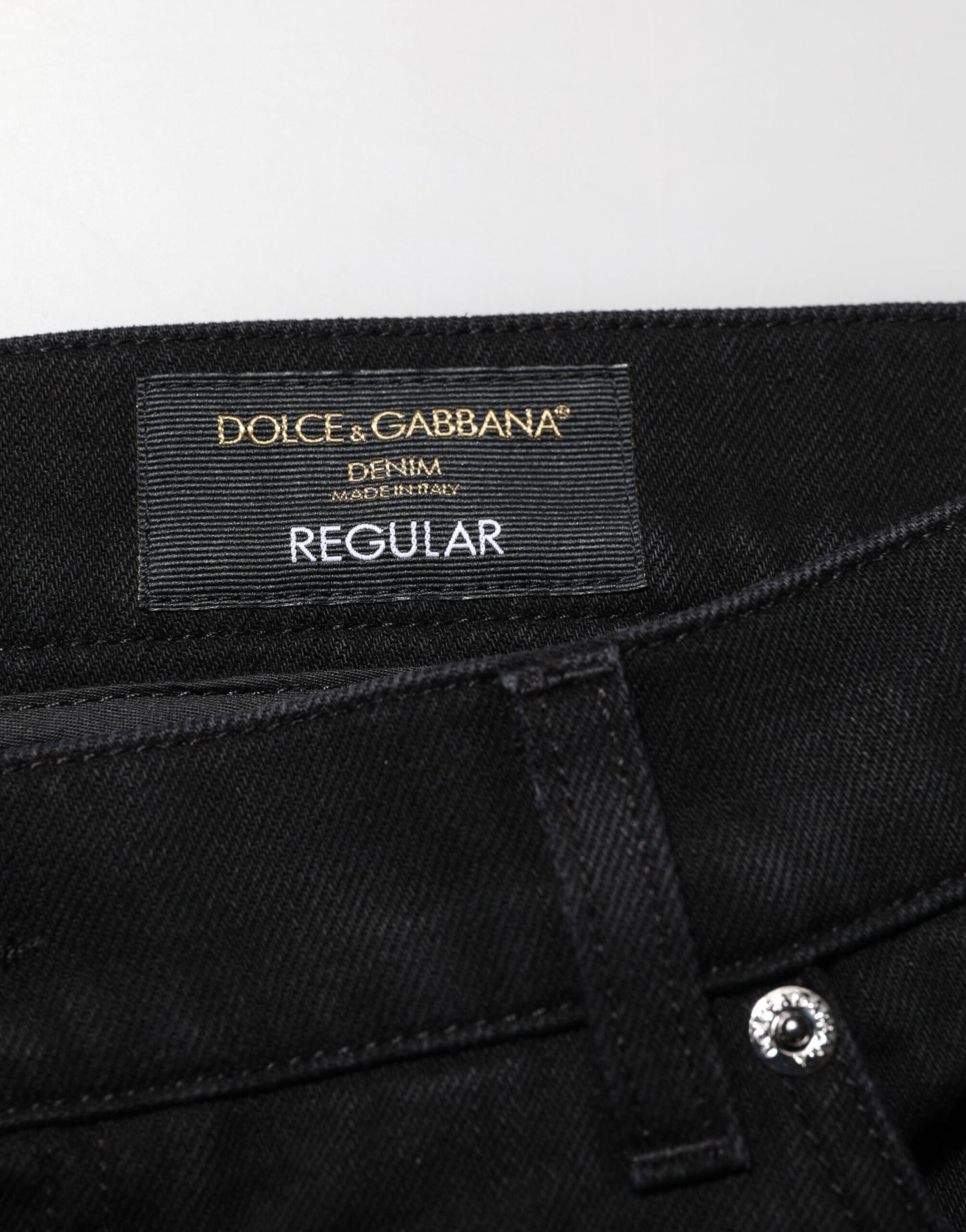 Dolce & Gabbana Black Cotton Regular Denim Jeans for Men