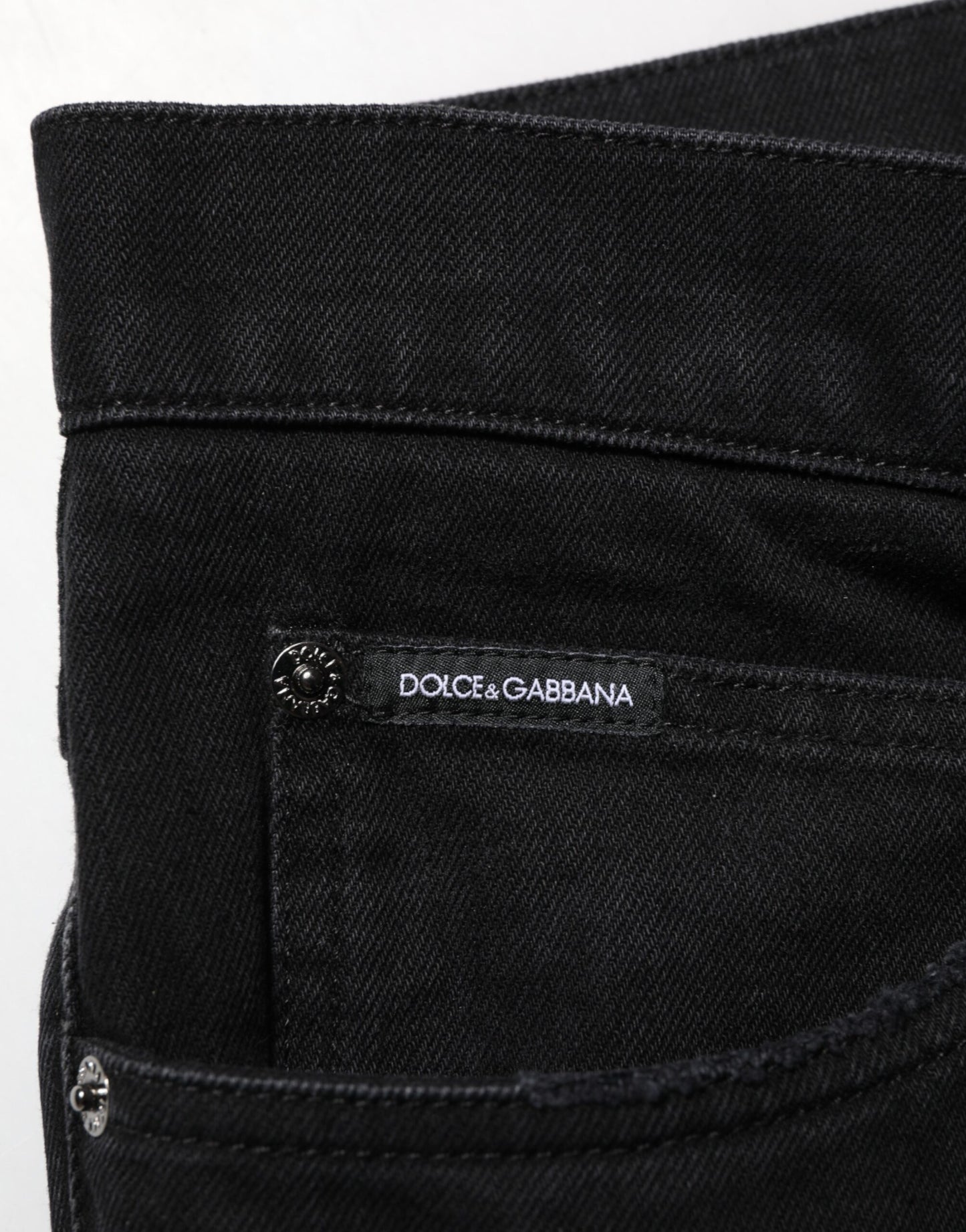 Dolce & Gabbana Black Cotton Regular Denim Jeans for Men