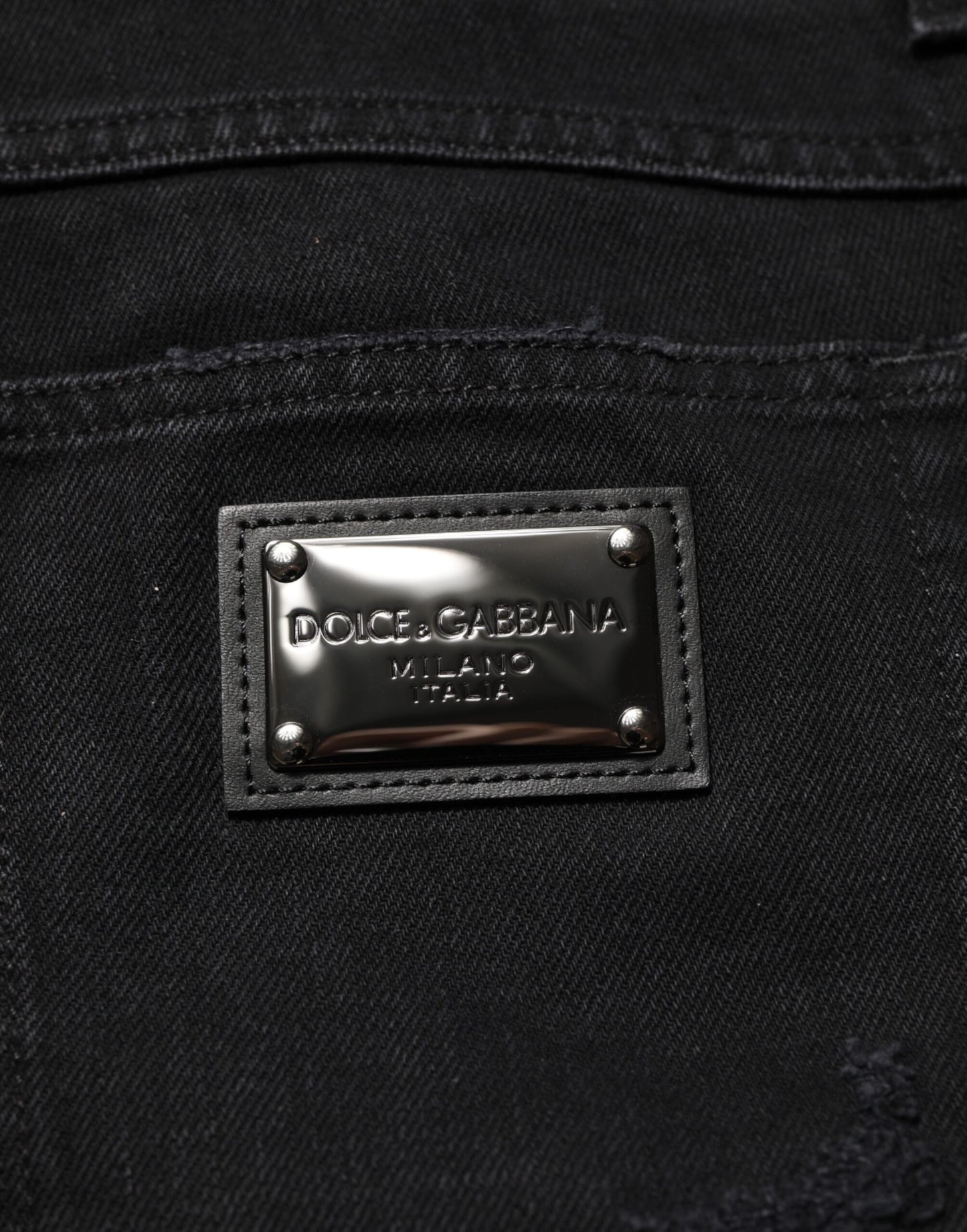 Dolce & Gabbana Black Cotton Regular Denim Jeans for Men