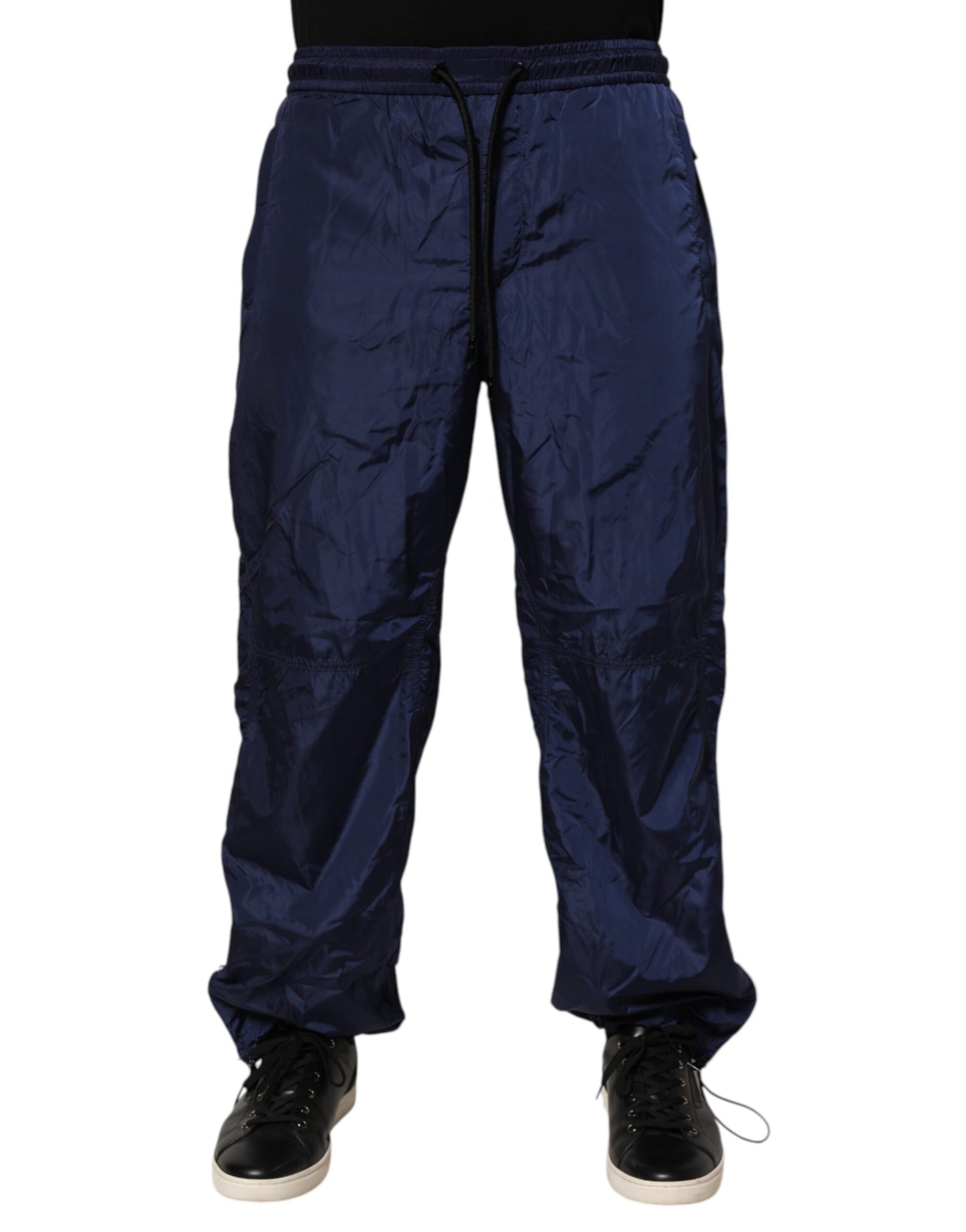 Dolce & Gabbana Blue Nylon Straight Jogger Sweatpants