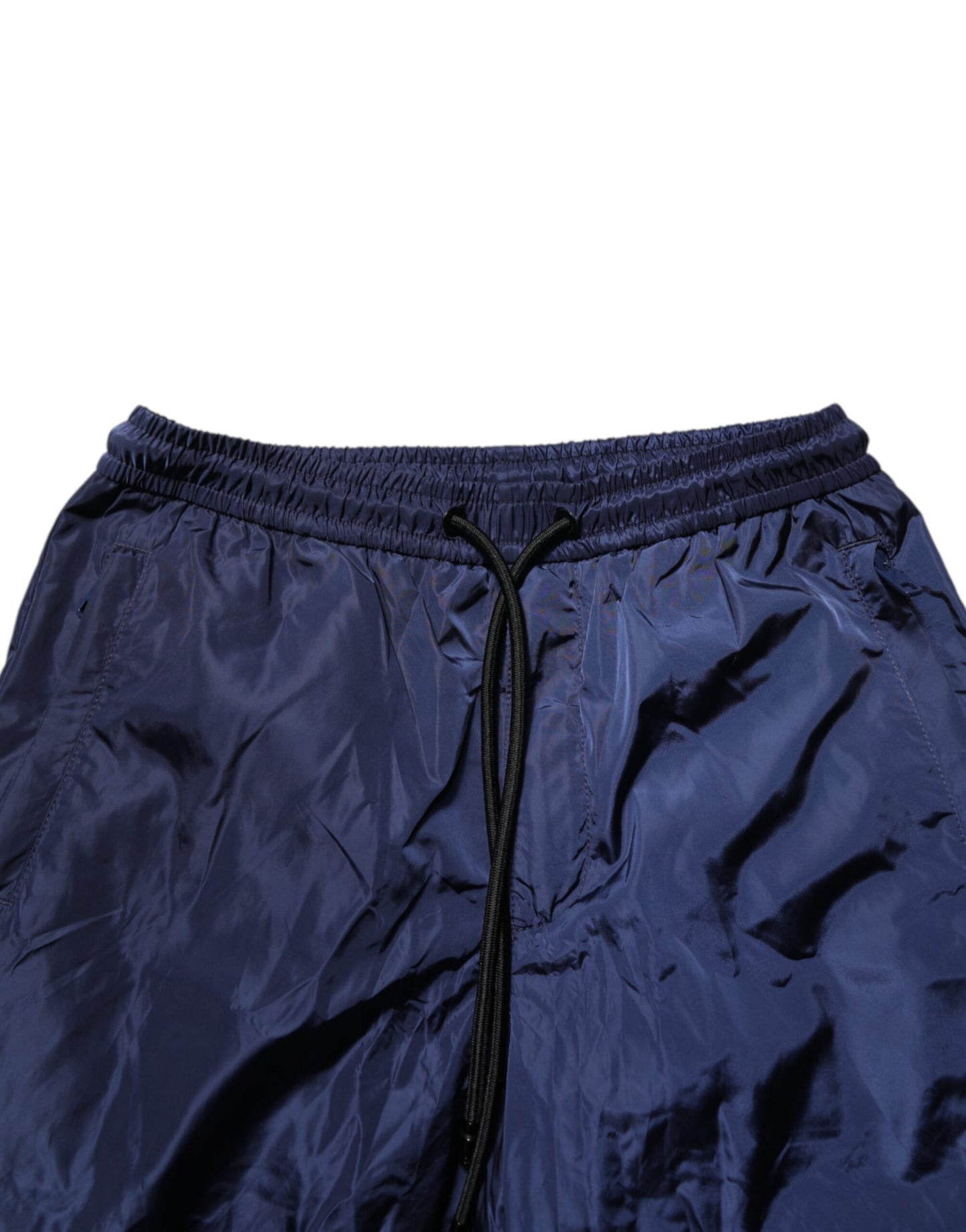Dolce & Gabbana Blue Nylon Straight Jogger Sweatpants