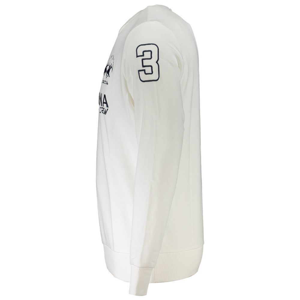 La Martina White Cotton Sweater