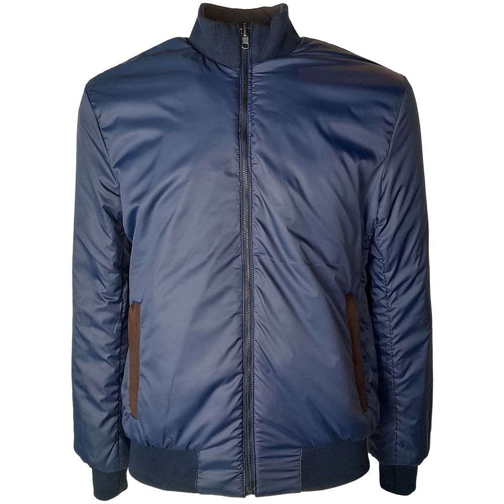 Emilio Romanelli Brown Calfskin Reversible Bomber Jacket