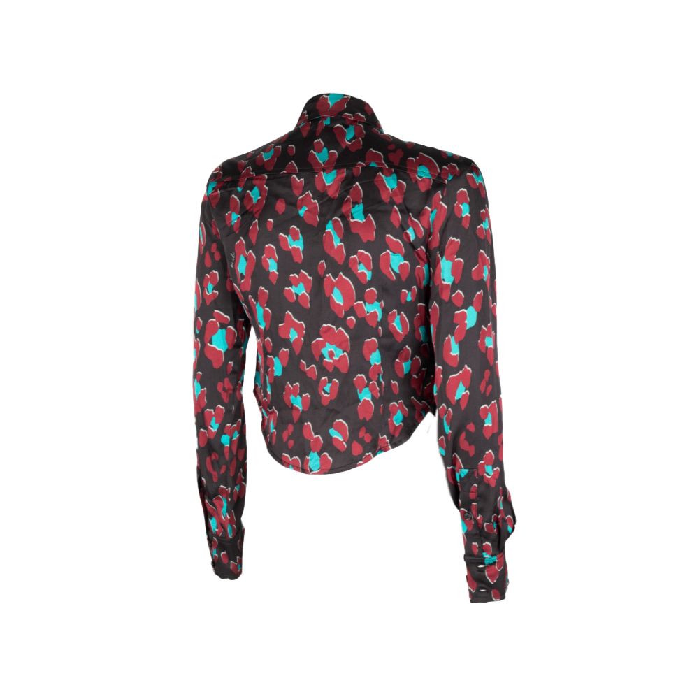 PINKO Black Garo Leopard Blouse Shirt